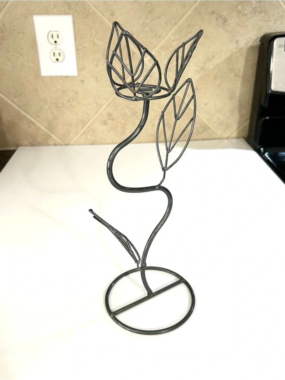 Tall Wire Tree Jewelry Stand Metal Ring & Necklace Organizer